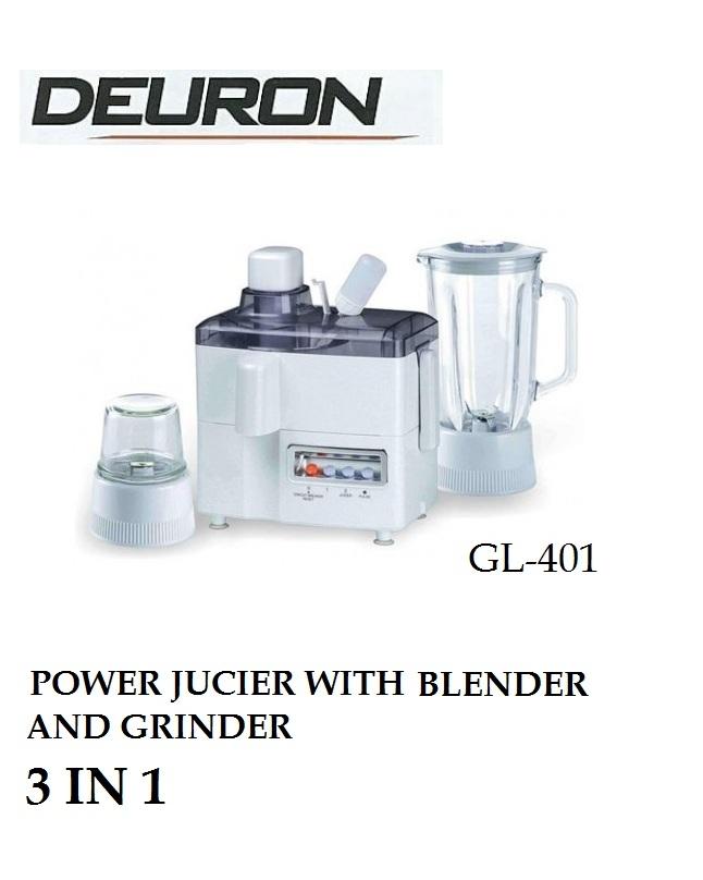 Deuron Juicer GL-401 - 3 in 1 Juicer Blender Grinder