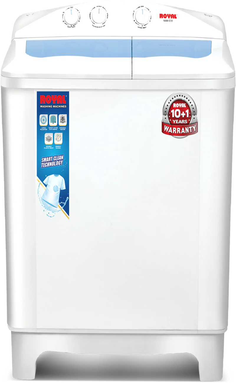 Royal Washing Machine RWM-8010 – 10kg Twin-Tub Semi-Automatic